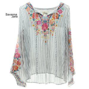 Savanna Jane • Embroidered Floral Top • Size L